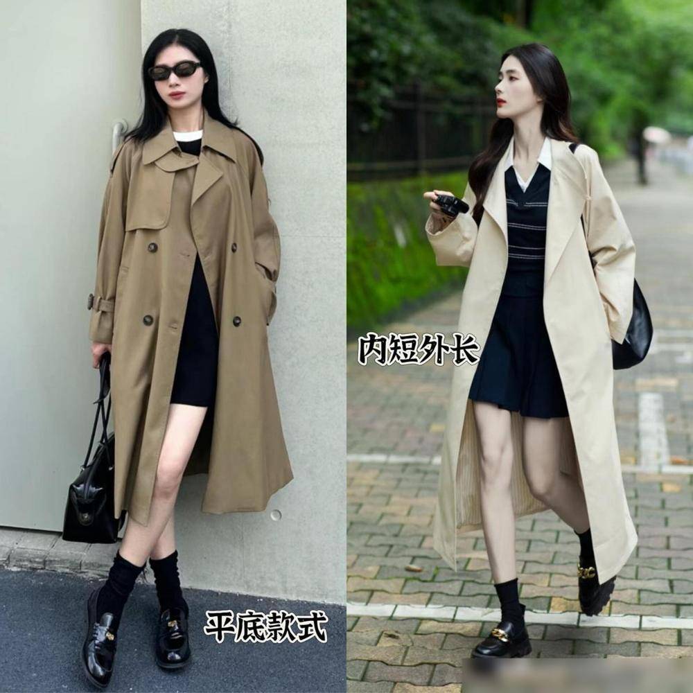 秋学下面潮人这么穿洋气好看不易撞衫AG真人娱乐满大街的“卡其风衣”今(图11)